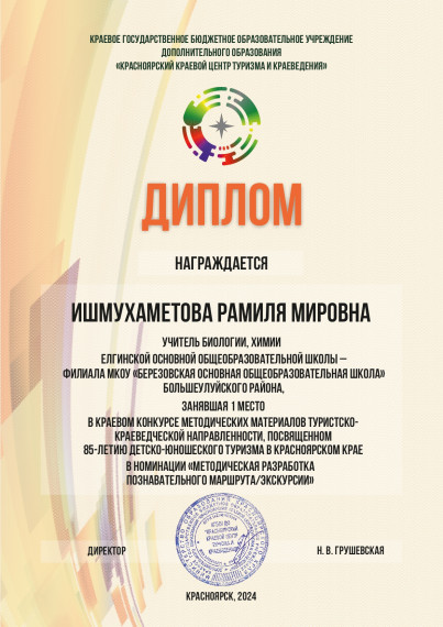 Конкурс методических материалов туристско-краеведческой направленности.